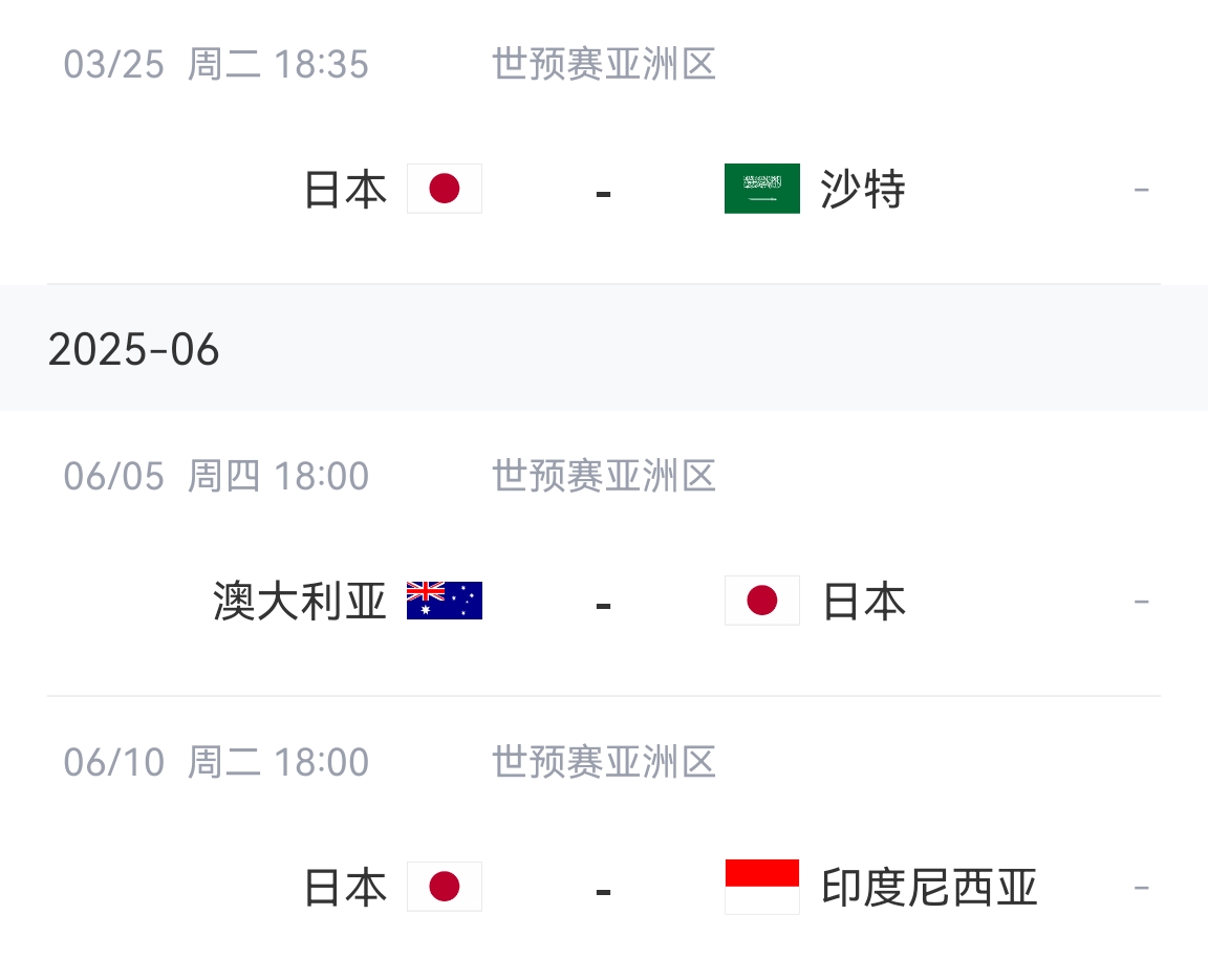 會(huì)不會(huì)放水？日本剩余賽程：主場(chǎng)vs沙特&印尼，客場(chǎng)vs澳大利亞