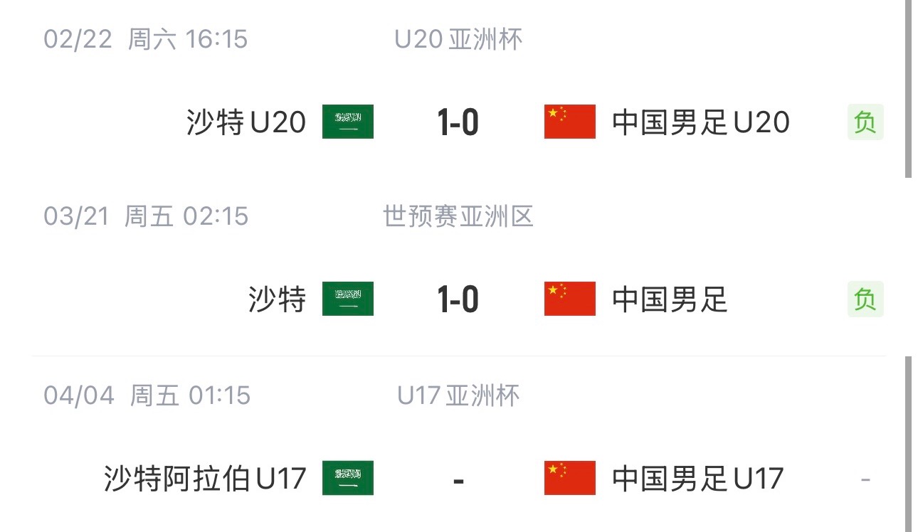 國字號三遇沙特！國少U17亞洲杯首戰(zhàn)對陣沙特，此前國足&國青均負(fù)